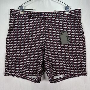 G/FORE Shorts Mens 40 Golf Performance Stretch Black Red Geometric Gfore G4 NWT